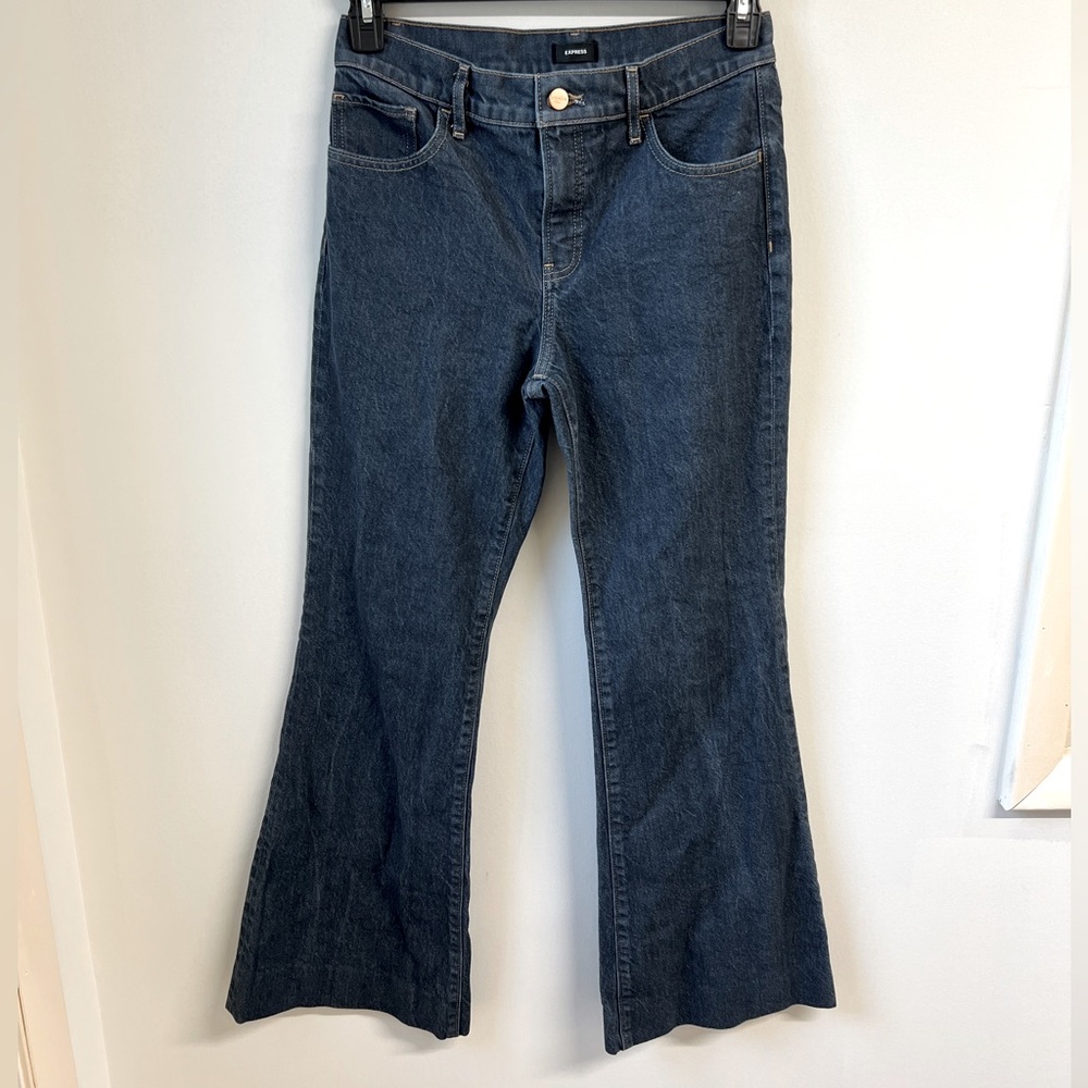 Express Blue Flare Wide Leg Jeans